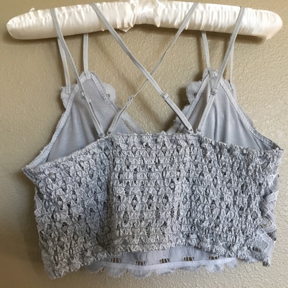 Light Gray Crochet Lace Bralette~plus* - Picture 2 of 2